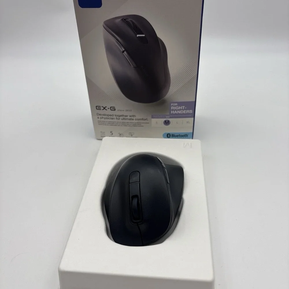 ELECOM EX-G PRO Ergonomic Mouse, M-XGM30BBSK Bluetooth/Wireless Medium Right